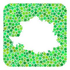 Map of Caceres Province mosaic created with rounded rectangle and hole. Vector map of Caceres Province mosaic of spheric blots in different sizes and green color tones.