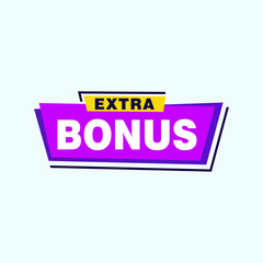 Vector Illustration Red Extra Bonus Label. Modern Web Banner Element