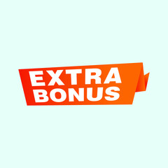 Vector Illustration Red Extra Bonus Label. Modern Web Banner Element