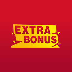 Vector Illustration Red Extra Bonus Label. Modern Web Banner Element