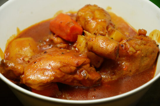 Caldereta made from chicken and thick sauce