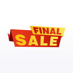 Final Sale banner, poster background. Big sale, special offer, discounts, Vector illustration