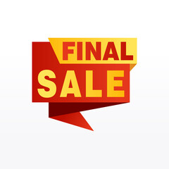 Final Sale banner, poster background. Big sale, special offer, discounts, Vector illustration