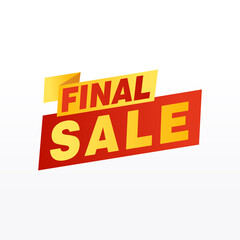 Final Sale banner, poster background. Big sale, special offer, discounts, Vector illustration