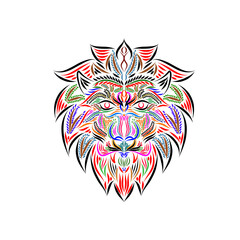 Fototapeta premium Wild lion of predator illustration vector, modern and stylist