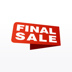 Final Sale banner, poster background. Big sale, special offer, discounts, Vector illustration