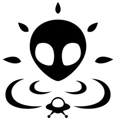 Alien Head Emblem Stencil