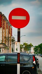 No Entry sign board on a Apartment area in Malaysia.