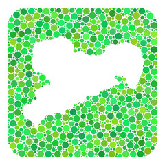 Map of Saxony State mosaic designed with rounded rectangle and carved shape. Vector map of Saxony State collage of circles in different sizes and green color tinges.