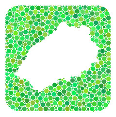 Map of Saint Helena Island mosaic designed with rounded rectangle and subtracted space. Vector map of Saint Helena Island mosaic of circles in variable sizes and green color tones.