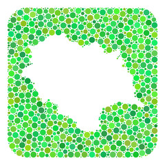 Map of Himachal Pradesh State collage designed with rounded rectangle and cut out shape. Vector map of Himachal Pradesh State collage of round items in variable sizes and green color tints.