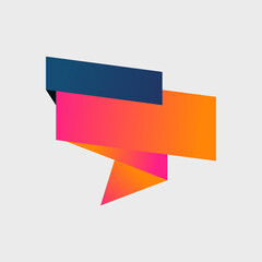 Flat linear promotion ribbon banner, scroll, price tag, sticker, badge, poster. Vector illustration