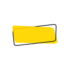 Flat linear promotion ribbon banner, scroll, price tag, sticker, badge, poster. Vector illustration