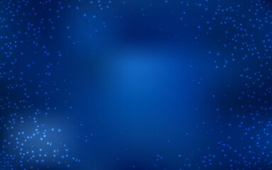 Dark BLUE vector template with space stars.