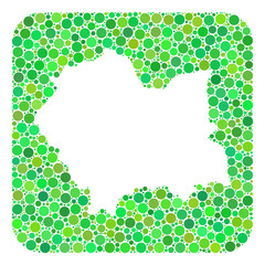 Map of Lesser Poland Province collage created with rounded rectangle and carved shape. Vector map of Lesser Poland Province collage of round items in variable sizes and green shades.