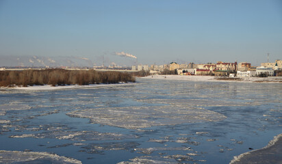 Evening on the Irtysh River, Omsk region, Siberia, Russia