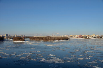 Evening on the Irtysh River, Omsk region, Siberia, Russia