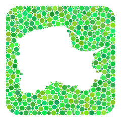 Map of Pomerania Province mosaic created with rounded rectangle and stencil. Vector map of Pomerania Province collage of dots in variable sizes and green shades.