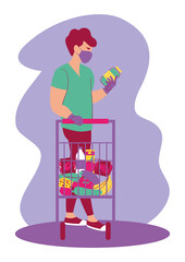 MASKED MAN CHOOSING FOOD