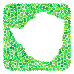 Map of Zimbabwe mosaic created with rounded rectangle and cut out shape. Vector map of Zimbabwe mosaic of circle elements in different sizes and green shades.
