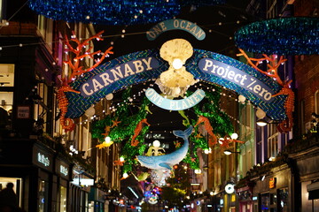 christmas lights in the city london uk