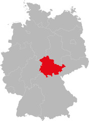 Thuringia state isolated on Germany map. Business concepts and backgrounds.