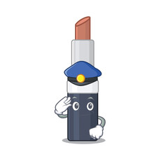 Police officer cartoon drawing of brown lipstick wearing a blue hat