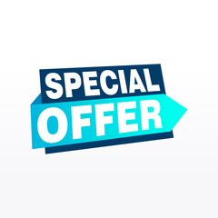 Special offer vector ribbon design template. Banner sale tag. Market special offer discount label