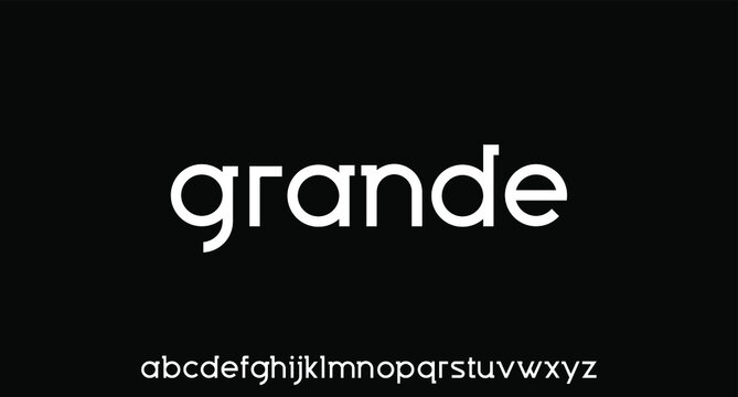 grande, geometric lowercase font vector design