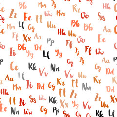 Light Orange vector seamless texture with ABC characters.