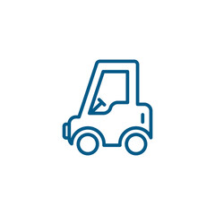 Nano Car Line Blue Icon On White Background. Blue Flat Style Vector Illustration.