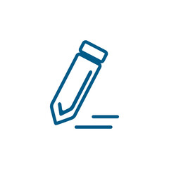 Fototapeta premium Pencil Line Blue Icon On White Background. Blue Flat Style Vector Illustration.