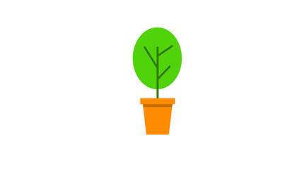 Fototapeta na wymiar plant pot icon, flower plant, gardening illustration
