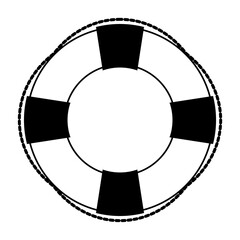 Naklejka premium Lifebuoy icon. Equipment for the rescue of drowning, first aid to vacationers. Isolated vector on white background