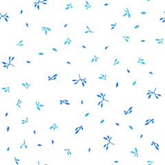 Light BLUE vector seamless abstract pattern with leaves.