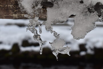 The world map made in the icy sunny day Sapporo Japan