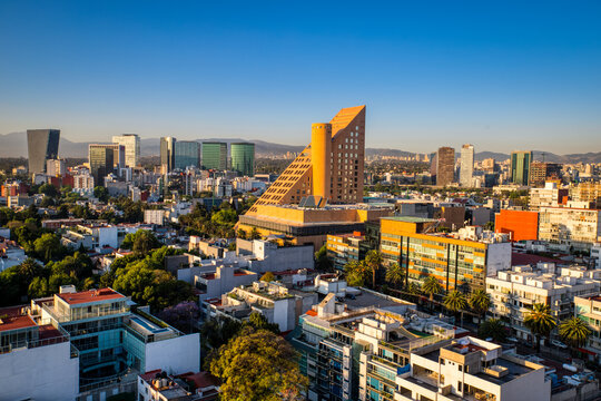 Panoramic View of sunrise in Polanco, Mexico City