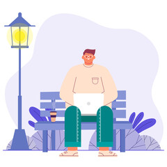 Vector illustration freelancer cartoon