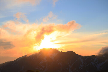 立山の夕日（大日岳〉