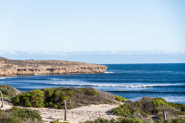 The surf and bay at Cactus Beach, World renown surfing spot, South Australia