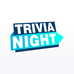 Trivia Night labels banners vector ribbon design template. Banner sale tag. Market special offer discount label