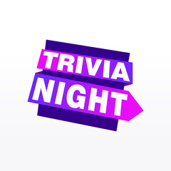 Trivia Night labels banners vector ribbon design template. Banner sale tag. Market special offer discount label
