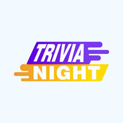 Trivia Night labels banners vector ribbon design template. Banner sale tag. Market special offer discount label
