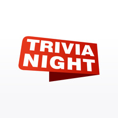 Trivia Night labels banners vector ribbon design template. Banner sale tag. Market special offer discount label