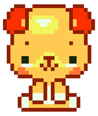 Fototapeta premium dog pixel art on white background.