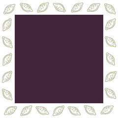 lemon frame with violet square  on white background
