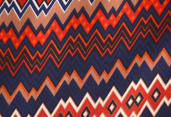 red blue and white satin background close up