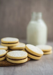 bottle of milk and cookies