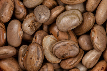 bowl with raw carioca beans, seen from above