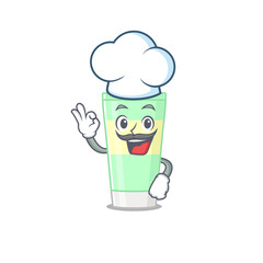 Talented cleansing foam chef cartoon drawing wearing chef hat